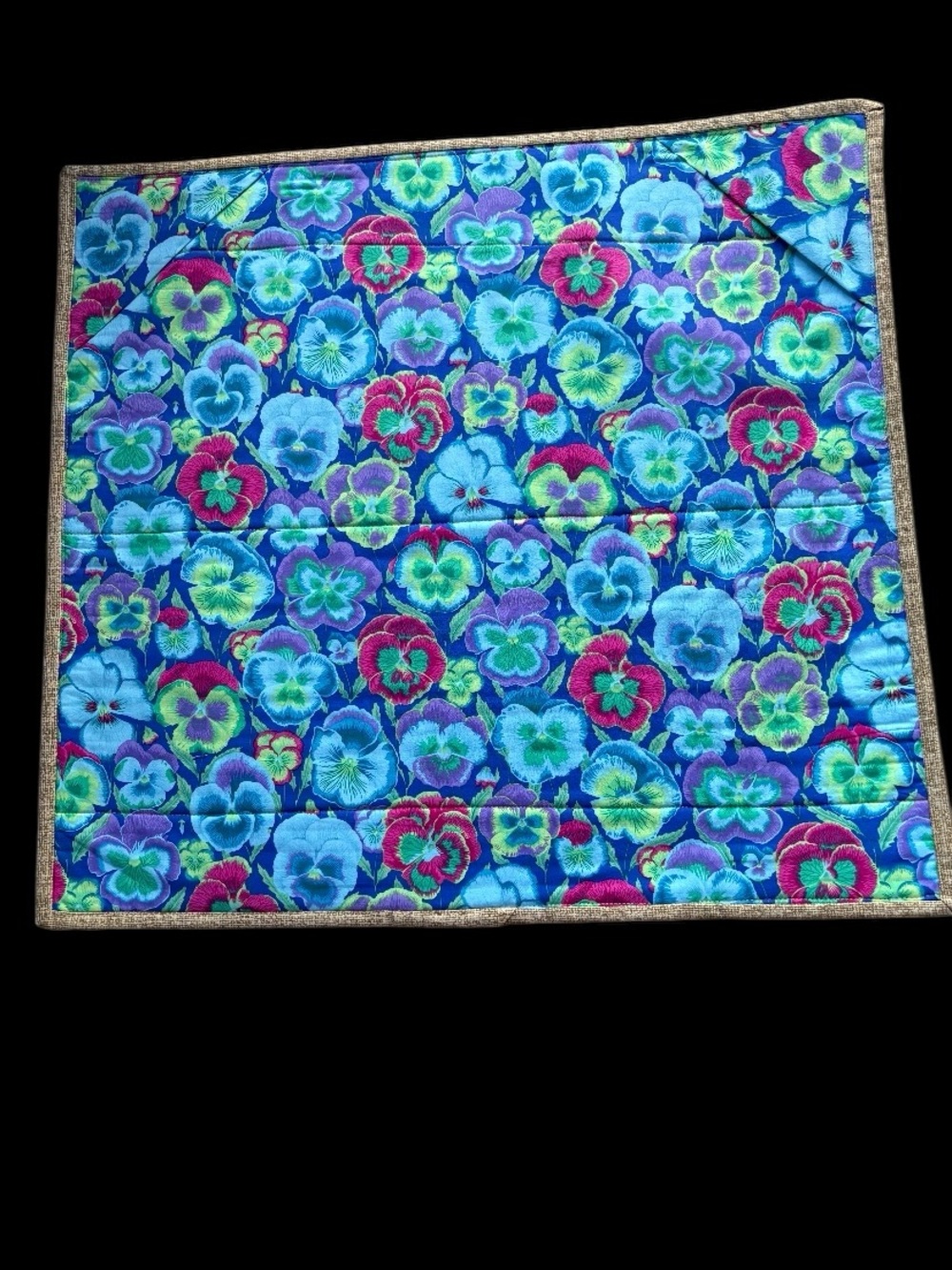 Floral Cactus Quilt Wall Hanging - Multicolor Green, yellow, and red - Picture 2 of 2